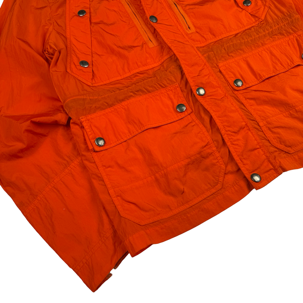 CP Company Orange Nylon Hooded Multi Pocket Lens View Jacket - Large (50)