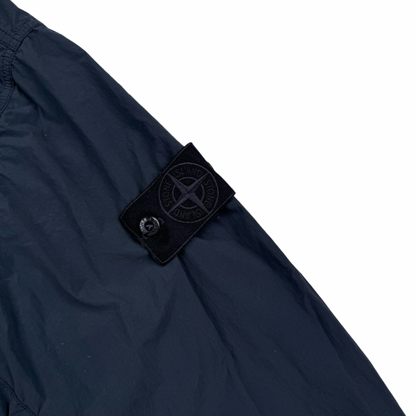 Stone Island 2026 Navy Nylon Smerigliato Ghost Piece Field Overshirt Jacket - Large