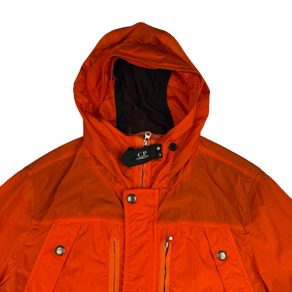 CP Company Orange Nylon Hooded Multi Pocket Lens View Jacket - Large (50)