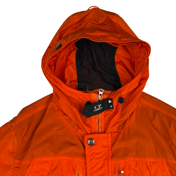 CP Company Orange Nylon Hooded Multi Pocket Lens View Jacket - Large (50)