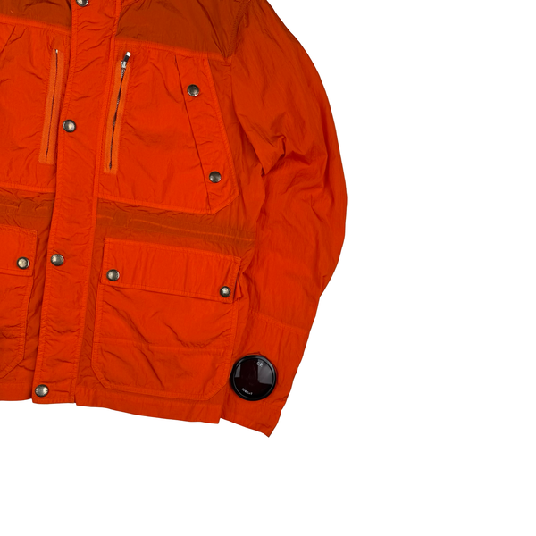 CP Company Orange Nylon Hooded Multi Pocket Lens View Jacket - Large (50)