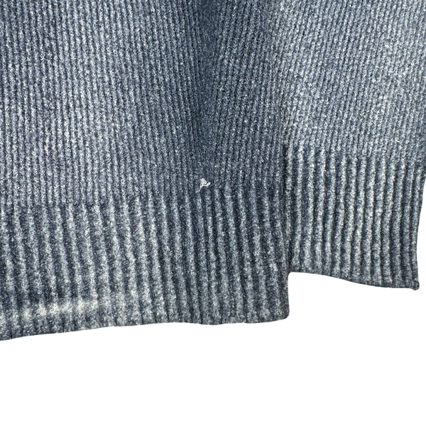 Stone Island 2020 Blue Hand Sprayed Cotton Blend Knit Crewneck Jumper - Large
