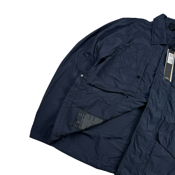 Stone Island 2026 Navy Nylon Smerigliato Ghost Piece Field Overshirt Jacket - Large
