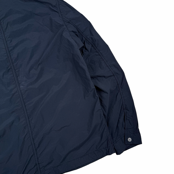 Stone Island 2026 Navy Nylon Smerigliato Ghost Piece Field Overshirt Jacket - Large
