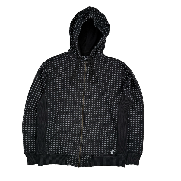 Stussy Zipped Hooded Peace Dollar Logo Jumper - Medium