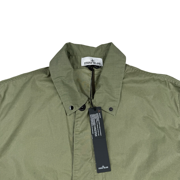 Stone Island Sage Green Waxed Pigment Cotton Tela Jacket - XL