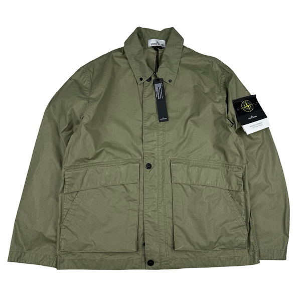 Stone Island Sage Green Waxed Pigment Cotton Tela Jacket - XL