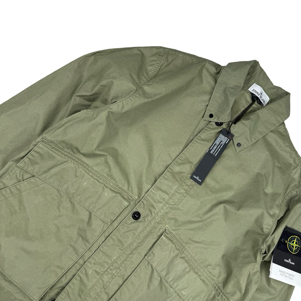 Stone Island Sage Green Waxed Pigment Cotton Tela Jacket - XL