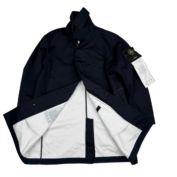Stone Island Dark Navy Raso Gommato 3L Coat - Large
