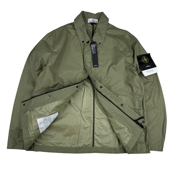 Stone Island Sage Green Waxed Pigment Cotton Tela Jacket - XL
