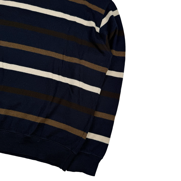 Paul & Shark Navy Striped Light Wool Knit Crewneck- Medium