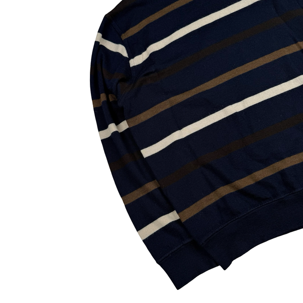 Paul & Shark Navy Striped Light Wool Knit Crewneck- Medium