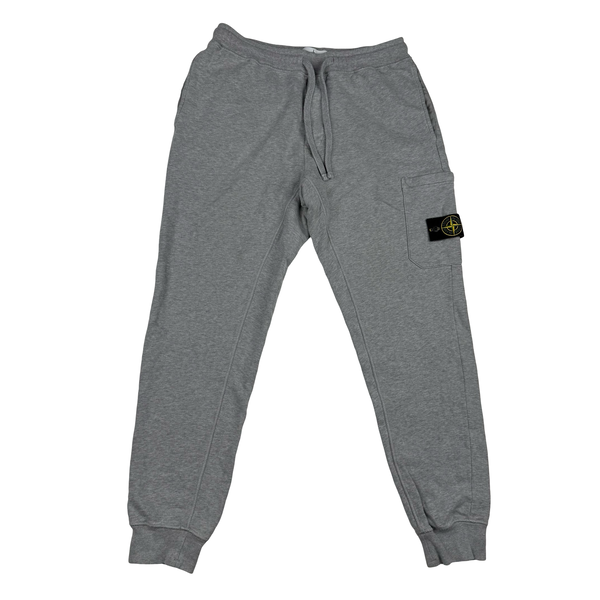 Stone Island 2021 Grey Thick Cotton Joggers - Large