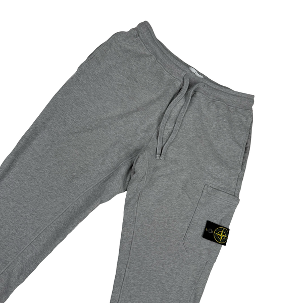 Stone Island 2021 Grey Thick Cotton Joggers - Large