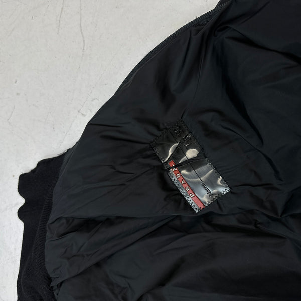 Prada Black Nylon Padded Bomber Jacket - Large