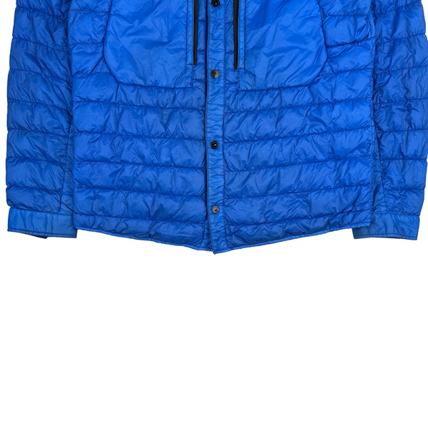 Stone Island Blue Garment Dyed Micro Yarn Down Overshirt - XL