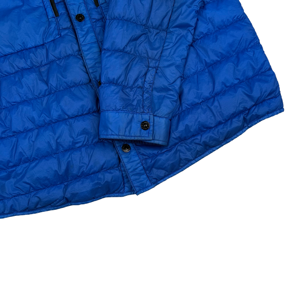 Stone Island Blue Garment Dyed Micro Yarn Down Overshirt - XL