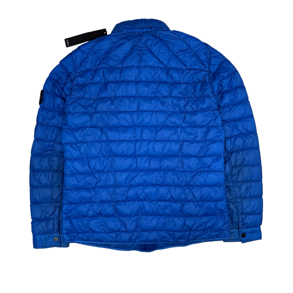 Stone Island Blue Garment Dyed Micro Yarn Down Overshirt - XL