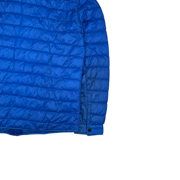 Stone Island Blue Garment Dyed Micro Yarn Down Overshirt - XL