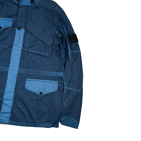 Stone Island Shadow Project Blue Mussola Gommata Parka Cobalt - Medium