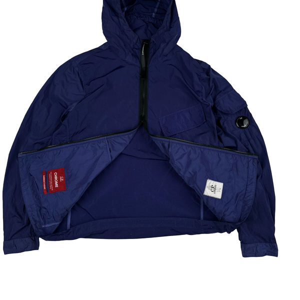 CP Company Navy Blue Chrome Hooded Lens Viewer Jacket - Large