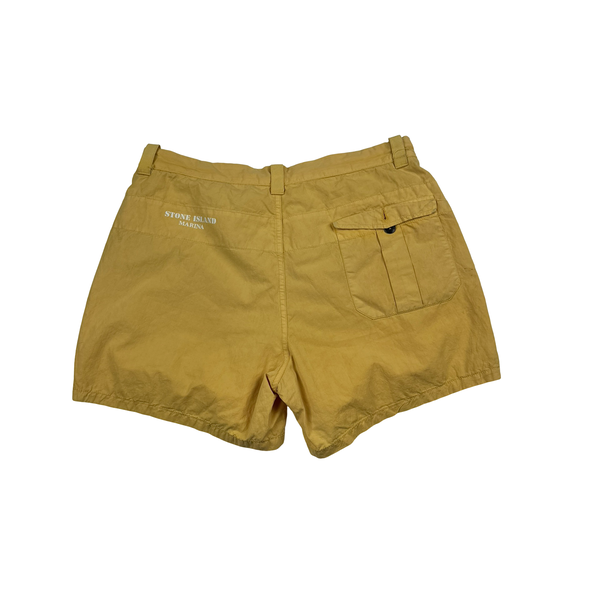 Stone Island Marina 1995 Yellow Cotton Blend Swim Shorts - Medium