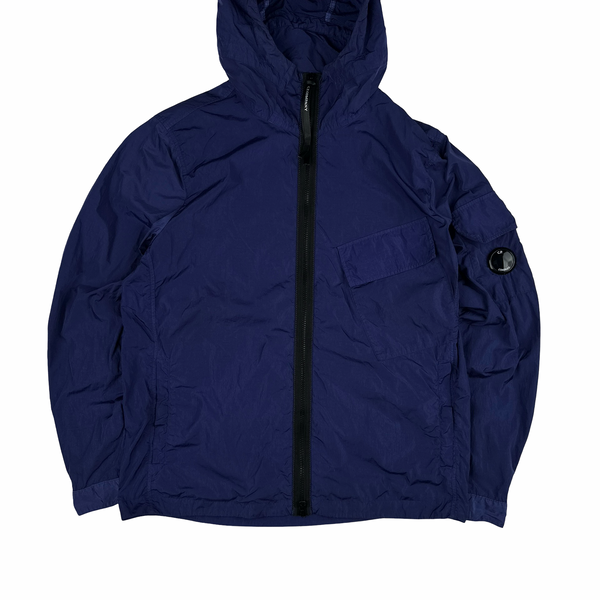 CP Company Navy Blue Chrome Hooded Lens Viewer Jacket - Large