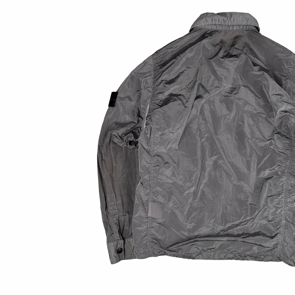Stone Island Grey Nylon Metal Shimmer Overshirt - Medium