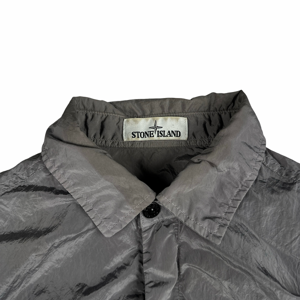 Stone Island Grey Nylon Metal Shimmer Overshirt - Medium