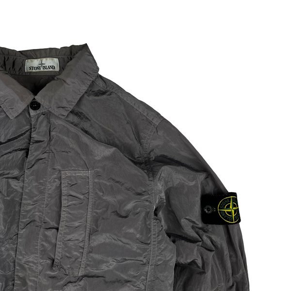 Stone Island Grey Nylon Metal Shimmer Overshirt - Medium