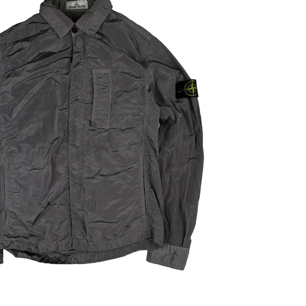 Stone Island Grey Nylon Metal Shimmer Overshirt - Medium