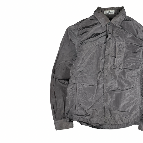 Stone Island Grey Nylon Metal Shimmer Overshirt - Medium