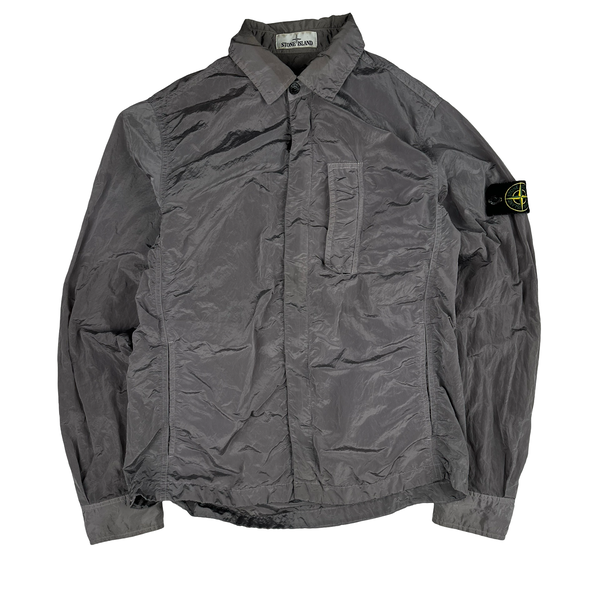 Stone Island Grey Nylon Metal Shimmer Overshirt - Medium