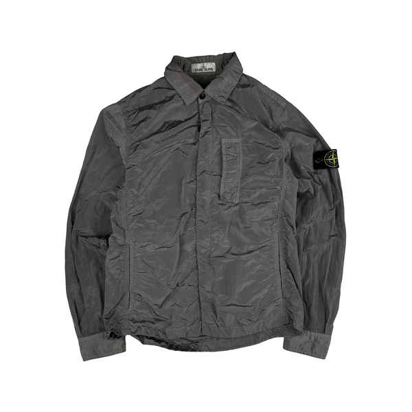 Stone Island Grey Nylon Metal Shimmer Overshirt - Medium