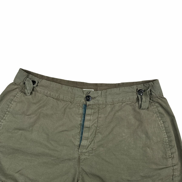 Stone Island 1995 Khaki Cotton Blend Swim Shorts - Small