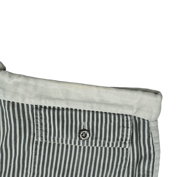 Stone Island 1986 Vintage Grey Stripped Cotton Shorts - Small