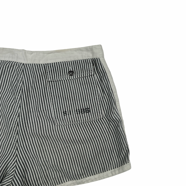 Stone Island 1986 Vintage Grey Stripped Cotton Shorts - Small