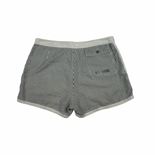 Stone Island 1986 Vintage Grey Stripped Cotton Shorts - Small