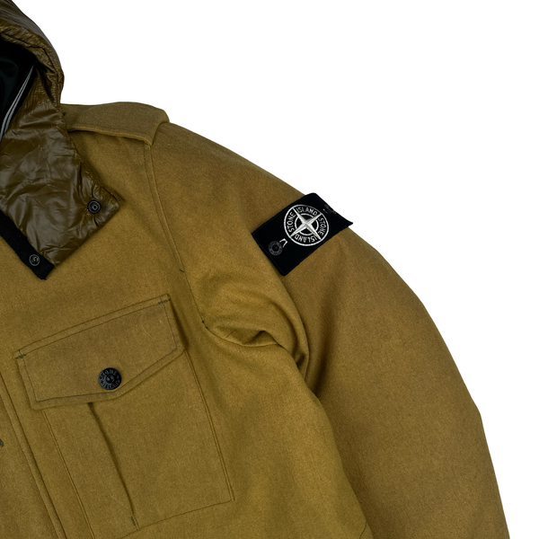 Stone Island 2014 Yellow Ice Wool Blend Down Field Jacket - XL