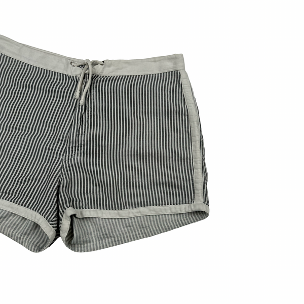 Stone Island 1986 Vintage Grey Stripped Cotton Shorts - Small