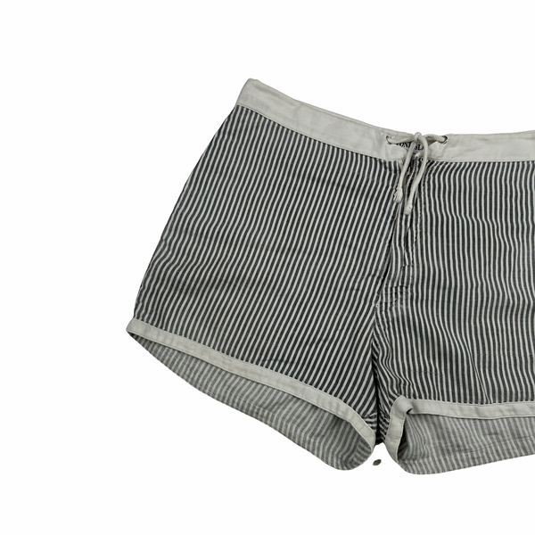 Stone Island 1986 Vintage Grey Stripped Cotton Shorts - Small