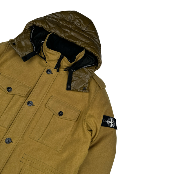 Stone Island 2014 Yellow Ice Wool Blend Down Field Jacket - XL