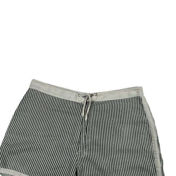 Stone Island 1986 Vintage Grey Stripped Cotton Shorts - Small