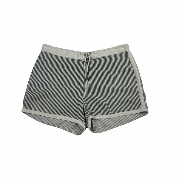 Stone Island 1986 Vintage Grey Stripped Cotton Shorts - Small