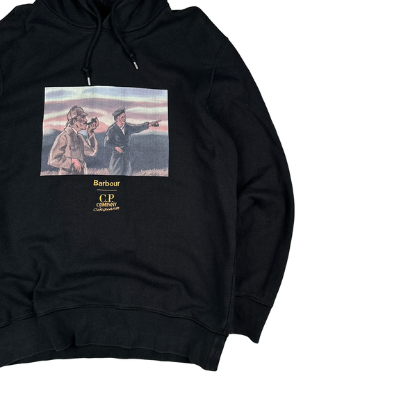 CP Company x Barbour Cinquanta Black Pull Over Hoodie  - XXL