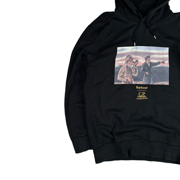 CP Company x Barbour Cinquanta Black Pull Over Hoodie  - XXL