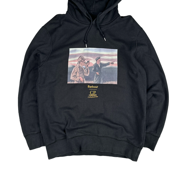 CP Company x Barbour Cinquanta Black Pull Over Hoodie  - XXL