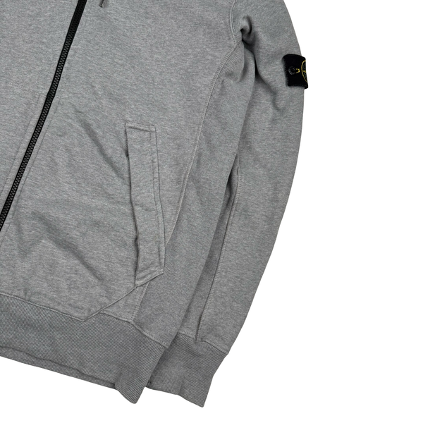 Stone Island 2013 Grey Cotton Zipped Hooded Jumper - Large