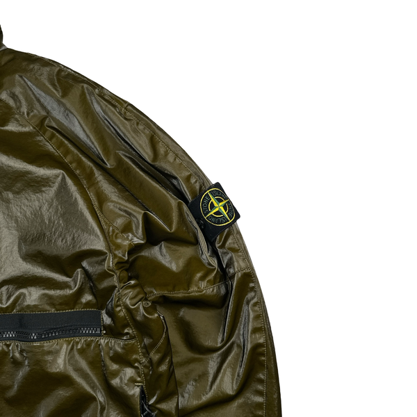 Stone Island 2025 Khaki Prismatica Stretch Nylon TC Zipped Jacket - Medium