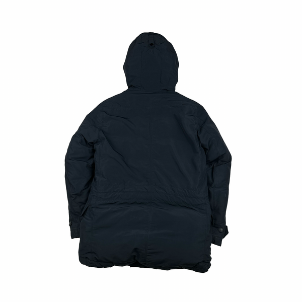 Stone Island 2016  Navy Down Filled Micro Reps Fur Hood Parka Jacket - Medium